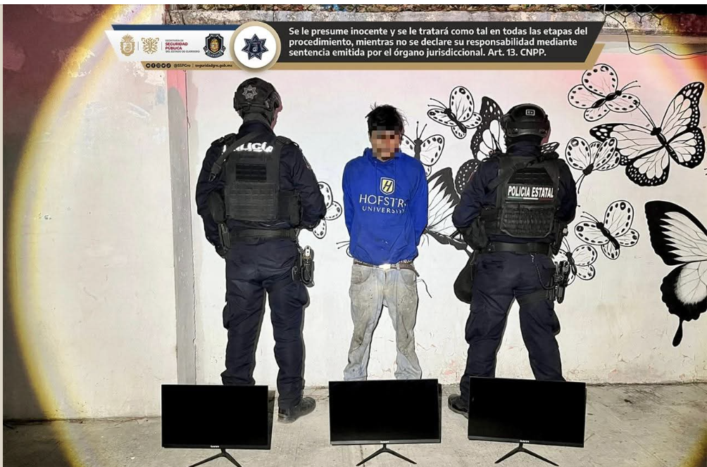 Policía detiene en Chilpancingo a presunto ladrón de escuelas