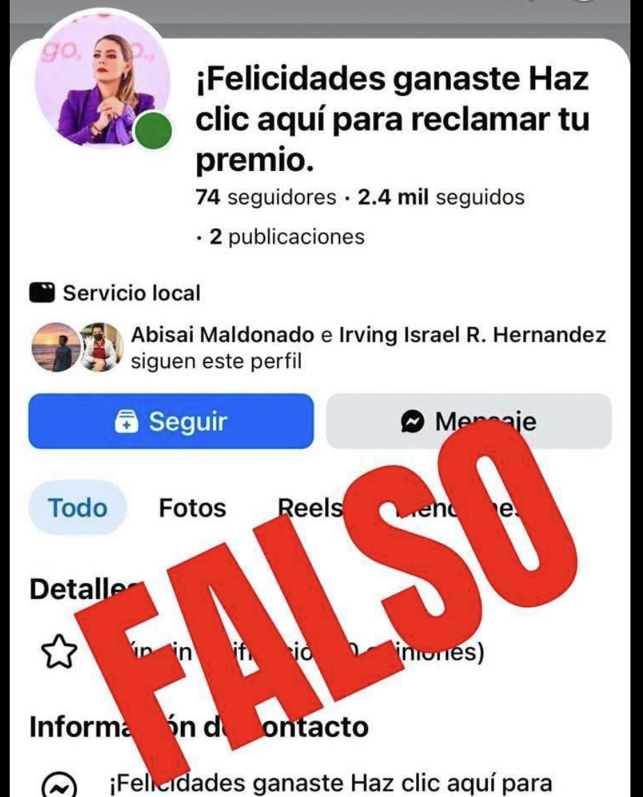 Alerta Evelyn Salgado por cuenta falsa que ofrece premios con su imagen