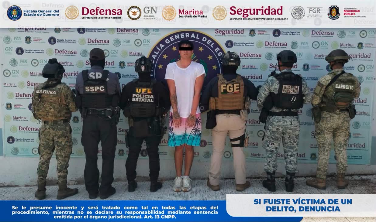 #FGEGuerrero detiene a Reynier alias “Palma”; objetivo prioritario señalado como generador de violencia del grupo delictivo “CJNG» en Acapulco