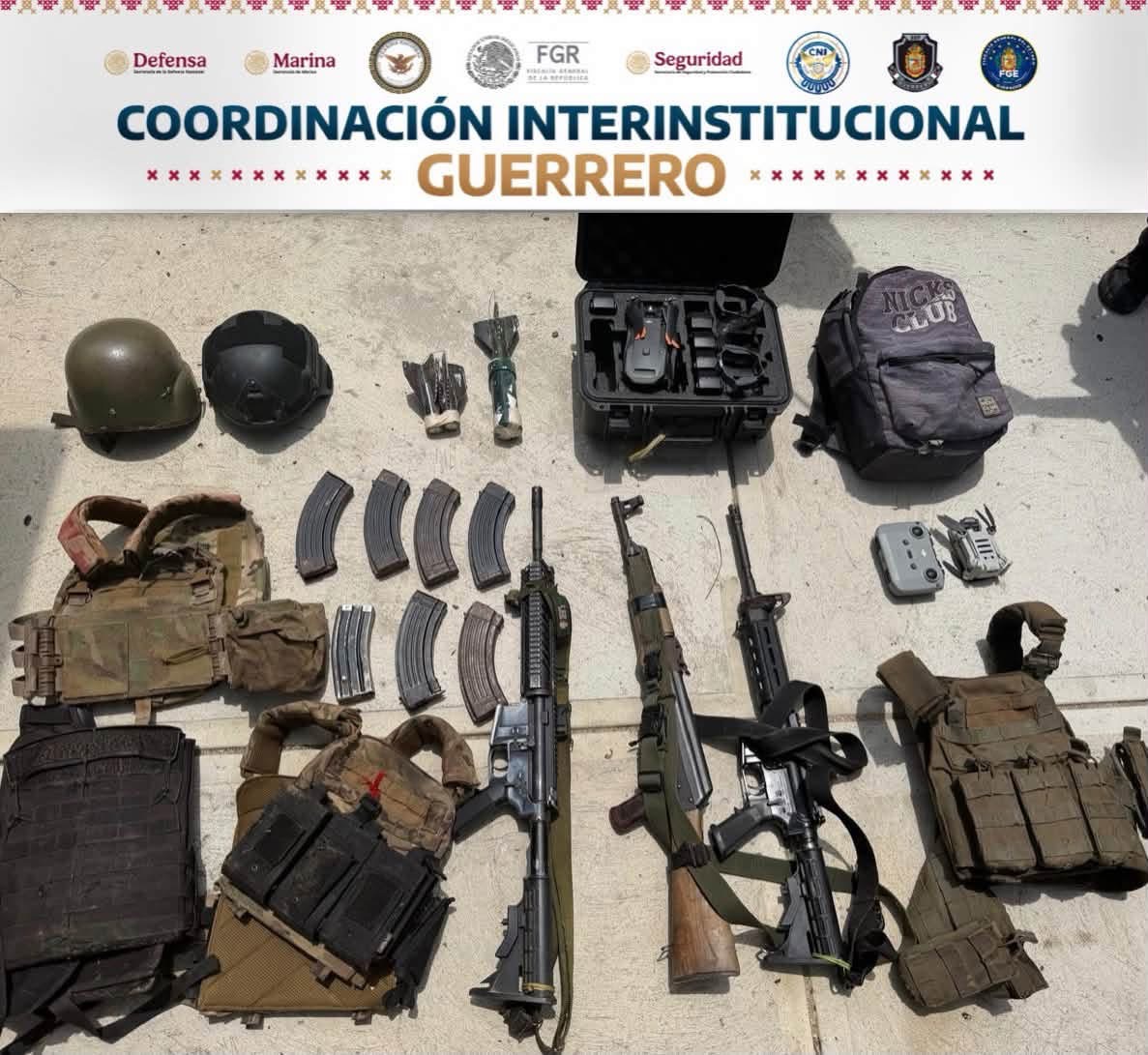 Detienen a dos presuntos integrantes de “Los Ardillos”; aseguran armas y 22 explosivos en Guerrero