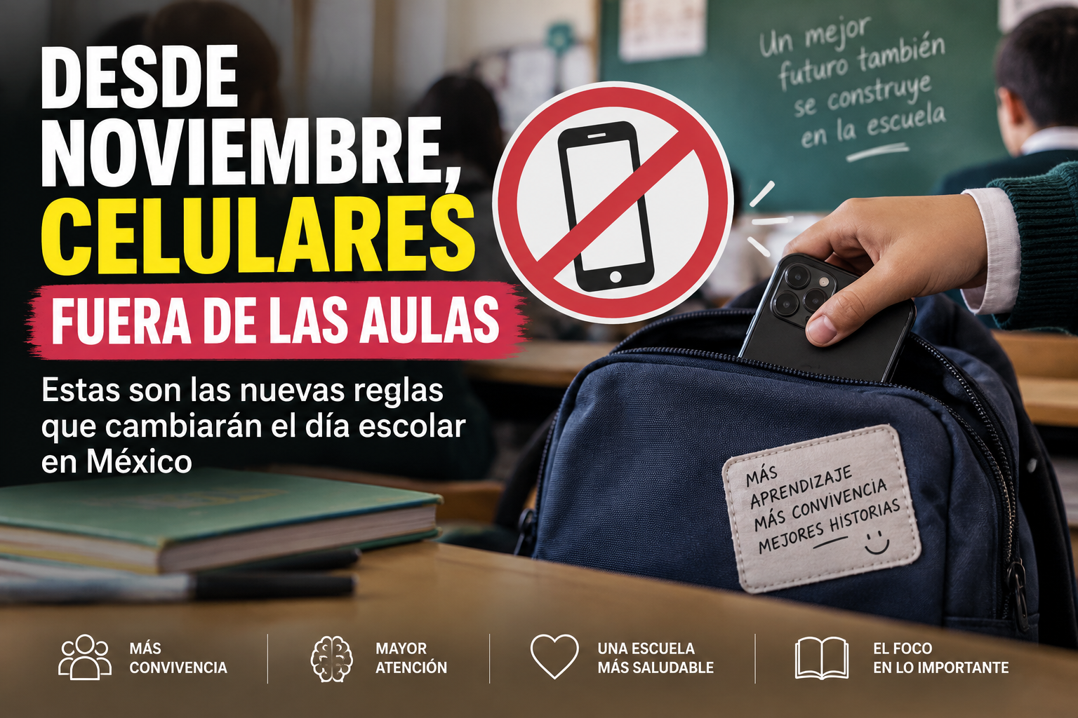 Desde noviembre, celulares fuera de las aulas: estas son las nuevas reglas que cambiarán el día escolar en México